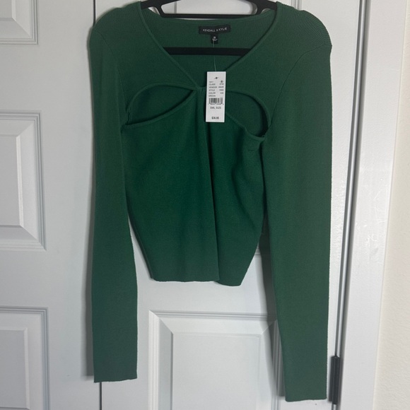 Kendall & Kylie Tops - Kendall & Kylie Forest Green Cutout Crop Top